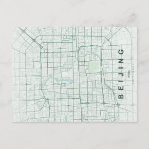 Carte minimale de Pékin Chine sur carte postale