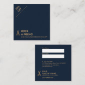 Carte minimale de référence de carré de coiffeur (Devant / Derrière)