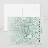 Carte minimale de Washington, DC sur carte postale (Devant / Derrière)