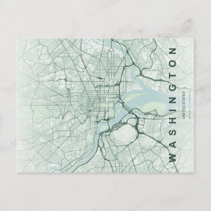 Carte minimale de Washington, DC sur carte postale