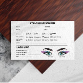 Carte Minimale D'Extension Client Lash Noir Et Bla