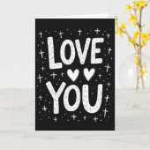 Carte minimale « Je t'aime » avec lignes (Fleur jaune)