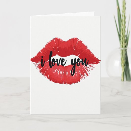 Carte minimale Je t'aime Lèvres (Devant)