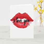 Carte minimale Je t'aime Lèvres (Fleur jaune)