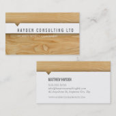 CARTE MINIMALE simple look de bois naturel moderne (Devant / Derrière)