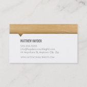 CARTE MINIMALE simple look de bois naturel moderne (Dos)