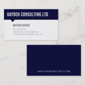 CARTE MINIMALE simple moderne audacieuse marine bl (Devant / Derrière)