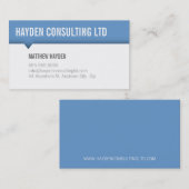 CARTE MINIMALE simple moderne audacieux cobalt ble (Devant / Derrière)