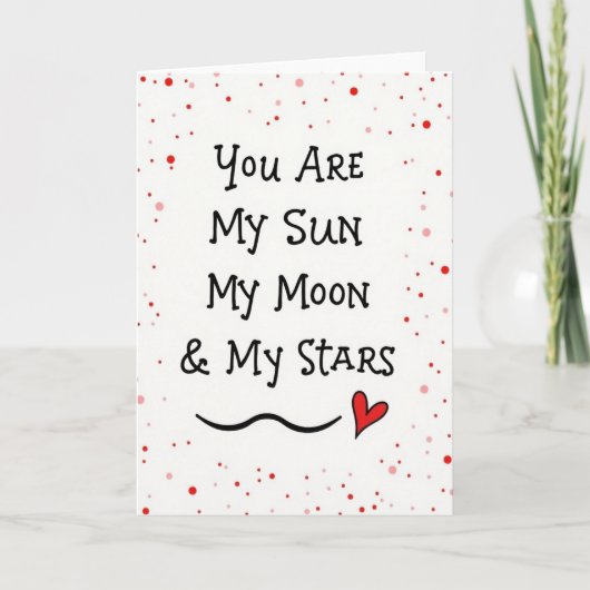 Carte minimale Soleil Lune Étoiles Points (Devant)
