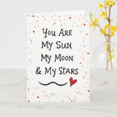 Carte minimale Soleil Lune Étoiles Points (Fleur jaune)