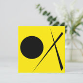 Carte Minimalisme Abstrait Art Motif Noir Jaune (Debout devant)