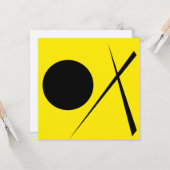 Carte Minimalisme Abstrait Art Motif Noir Jaune (Devant/Arrière en situation)