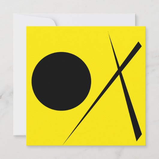 Carte Minimalisme Abstrait Art Motif Noir Jaune (Devant)