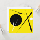 Carte Minimalisme Abstrait Art Motif noir jaune blanc (Devant/Arrière en situation)