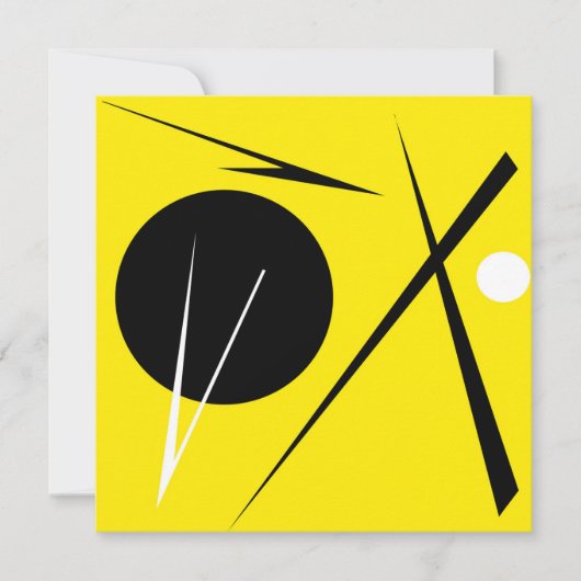 Carte Minimalisme Abstrait Art Motif noir jaune blanc (Devant)