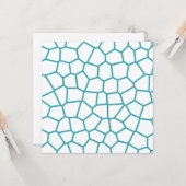 Carte Minimalisme Art Abstrait Pale Turquoise Cellules B (Devant/Arrière en situation)