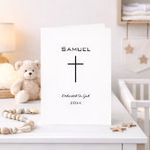 Carte Minimalist Baby Dedication Black Cross