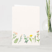 Carte Minimalist Birthday Card with Watercolor Flowers (Dos)