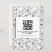 Carte Minimalist Black and White Floral Photo Arch  (Dos)