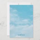 Carte Minimalist Blue Sky Just Love Casual Save the Date (Dos)