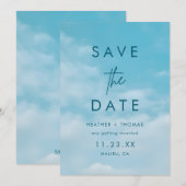Carte Minimalist Blue Sky Just Love Casual Save the Date (Devant / Derrière)