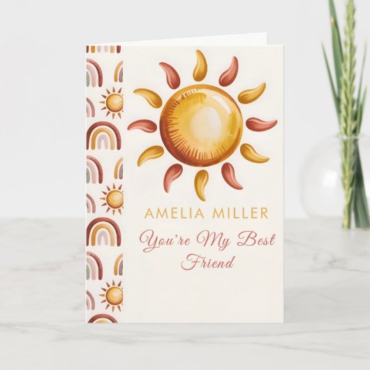 Carte Minimalist Boho Rainbow Celebration (Devant)