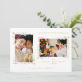 Carte Minimalist Christmas Snowflakes 2 Photos Frame (Debout devant)