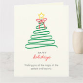 Carte Minimalist Christmas Tree Happy Holidays Folded Ca (Devant)