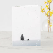 Carte Minimalist Christmas Winter Scene (Fleur jaune)