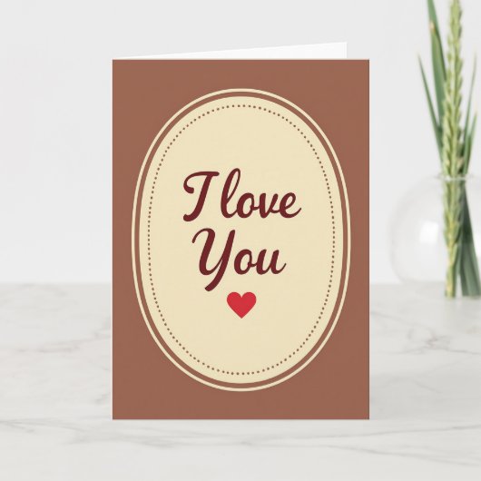 Carte Minimalist Dotted I Love You Matte Card (Devant)