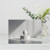 Carte Minimalist Easter Egg on Modern Pedestal (Debout devant)