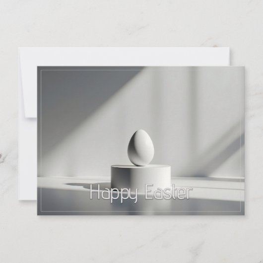 Carte Minimalist Easter Egg on Modern Pedestal (Devant)