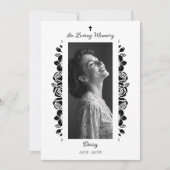 Carte Minimalist Exquisite Floral Black & White Floral (Devant)