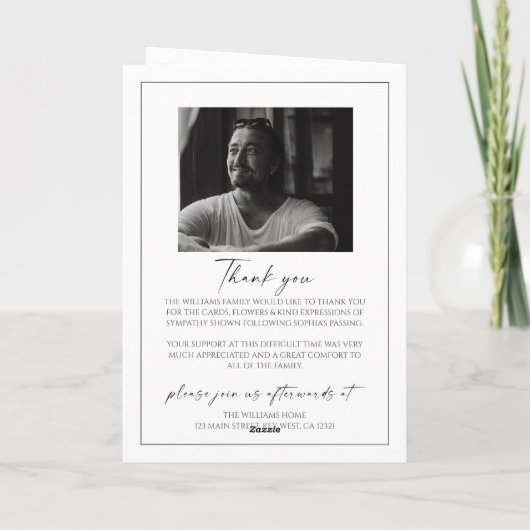 Carte Minimalist Funeral Order of Service Folded Program (Dos)