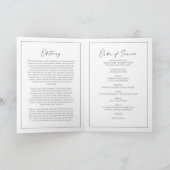 Carte Minimalist Funeral Order of Service Folded Program (Intérieur)