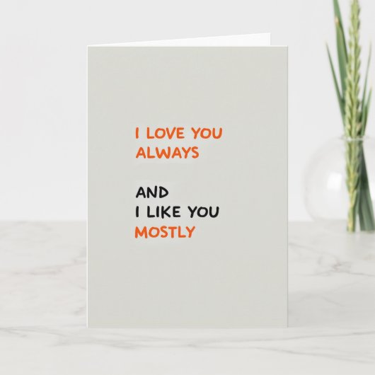 Carte Minimalist Love You Mostly Card (Devant)