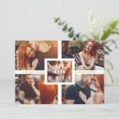 Carte Minimalist Modern Collage 5 Custom Photos (Debout devant)