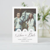 Carte Minimalist Personalized Photo Modern Script (Debout devant)