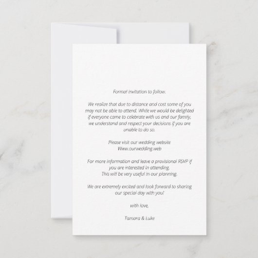 Carte Minimalist Personalized Photo Modern Script (Dos)