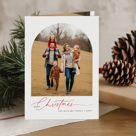 Carte Minimalist Photo Christmas Folded Greeting Card