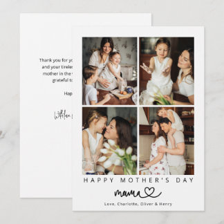 Carte Minimalist Photo Collage Happy Mother's Day 
