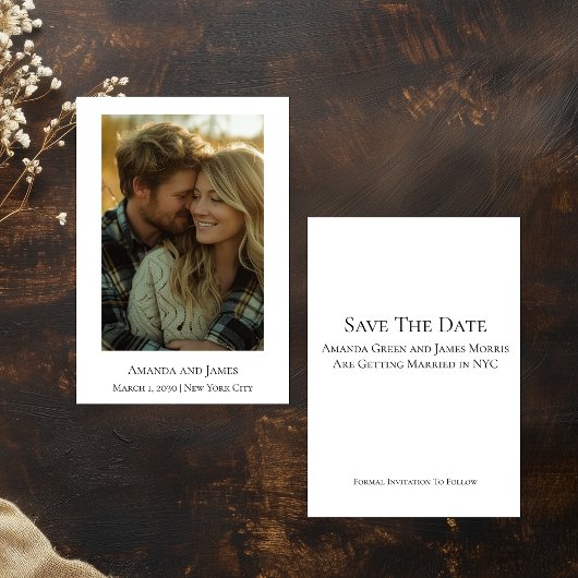 Carte Minimalist Photo Wedding Announcement