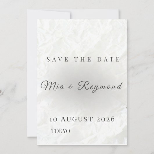 Carte Minimalist Save the Date Wedding Card (Devant)