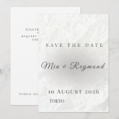 Carte Minimalist Save the Date Wedding Card (Devant / Derrière)