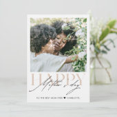 Carte Minimalist Simple Happy Mother's Photo  (Debout devant)