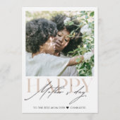 Carte Minimalist Simple Happy Mother's Photo  (Devant)