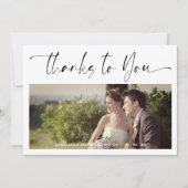 Carte Minimalist Thanks to You Custom Photo Wedding (Devant)