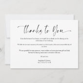 Carte Minimalist Thanks to You Custom Photo Wedding (Dos)