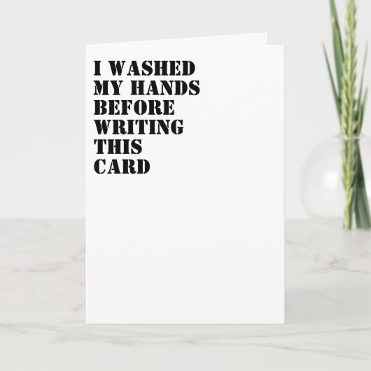 Carte Minimalist washed my hands COVID 19 typographiy (Devant)