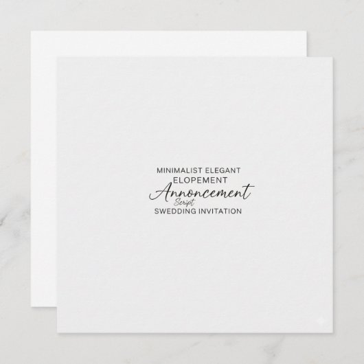 Carte Minimalist We Eloped Script Photo Announcement Inv (Devant / Derrière)